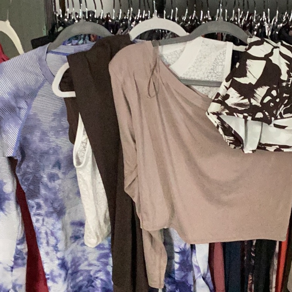 Brown and Cream Top with Patterned Detail